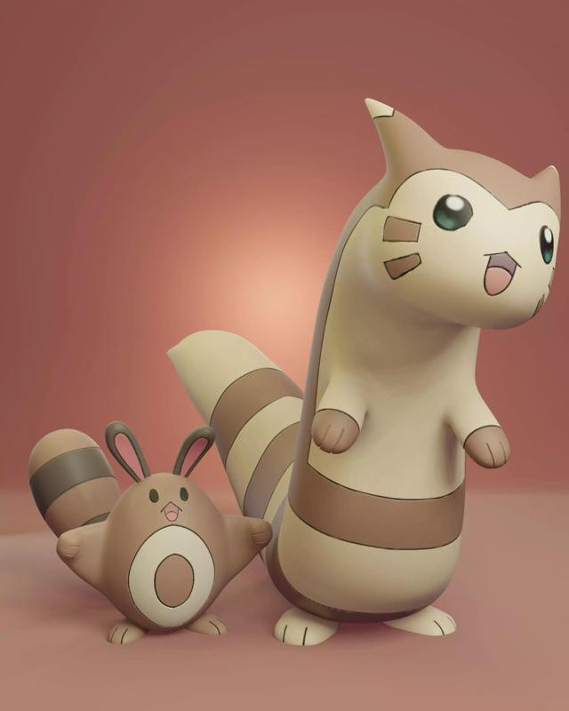 Pokemon - Sentret and Furret