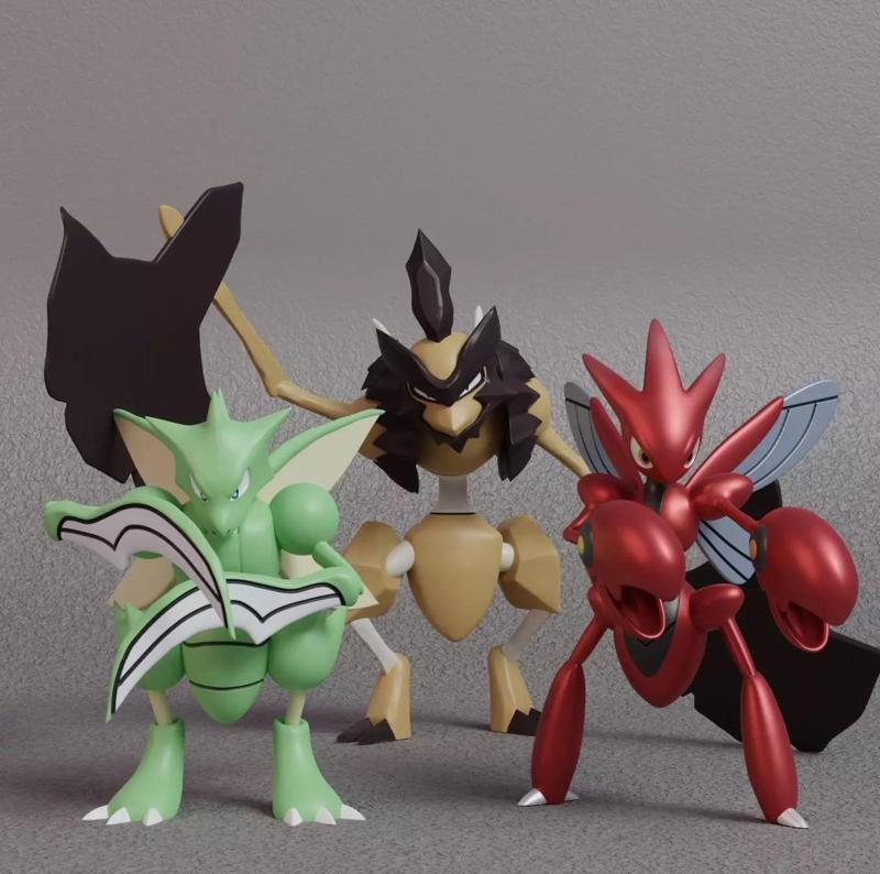 Pokemon - Scyther Scizor and Kleavor with 2 poses