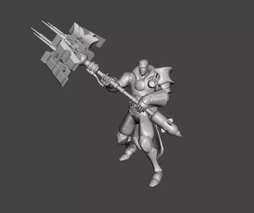 Jayce 3D Model golden man holding axe