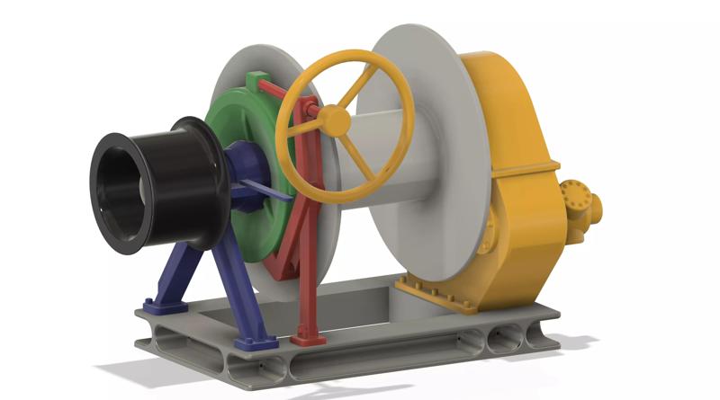 3d printable ship mooring winch