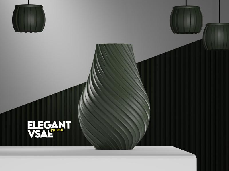 Unique 3D Printed Vase Sculpture for Decoration