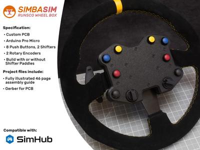 SimbaSim Runsco 330mm Steering Wheel Button Box