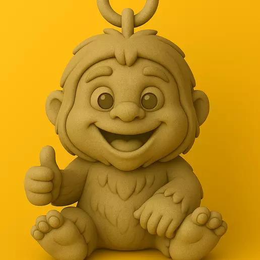 Chill Yeti  Thumbs Up Snow Creature Keychain