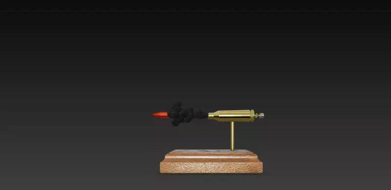sculpture projectile bullet rifle exploded view