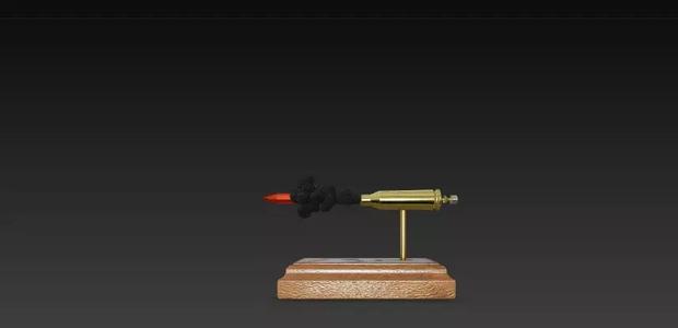 sculpture projectile bullet rifle exploded view