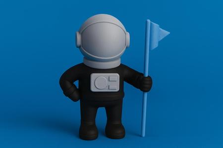 Astronaut with Flag Figurine