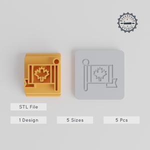 Patriotic Flag Stamp Tile Set, 5 Motif Sizes 20-40mm for Clay, Cookies & Fondant Decor, National Emblem & Country Banner PRODUCT_5511