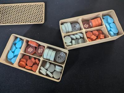 Resource trays, tile/token containers, & mini commander trays - remix - Dune Imperium Uprising + Bloodlines