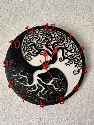 YIN YAN Tree of Life Wall Clock