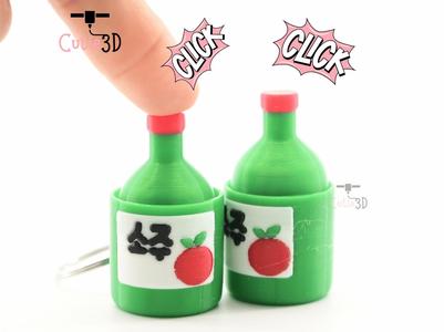Cutie3D Korean Soju Bottle Keycap Fidget Clicker Keychain - Cute Backpack Keychain