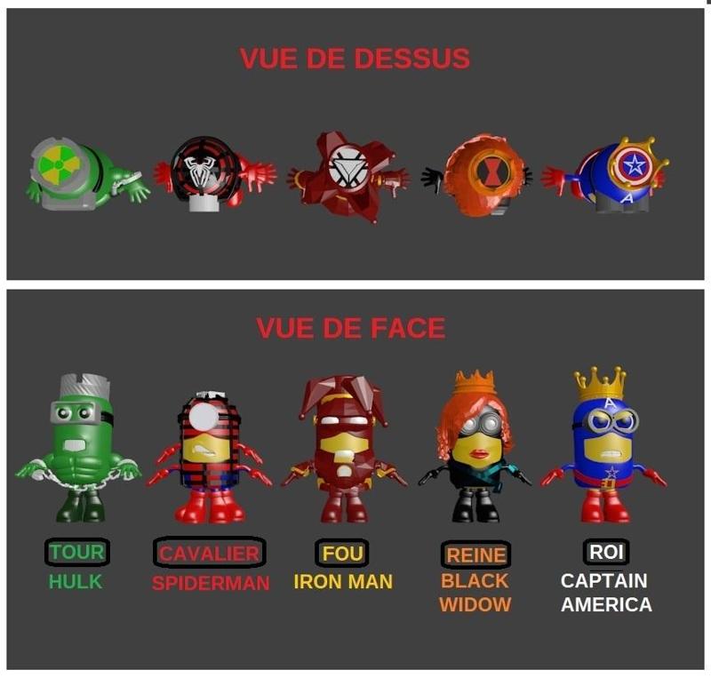 Jeu echecs / chess original avengers / minions