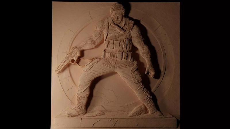 Snake Metal Gear Solid CNC 3d Print High Relief Sand Casting