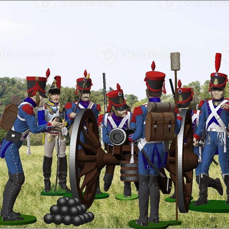 Gribeauval 6x servo gun and bonus Cuirassier