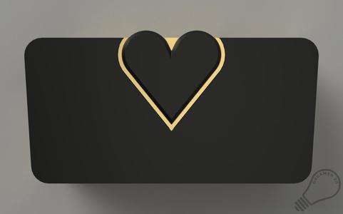 Jewelry boxes - heart between jewels - 1 Lid