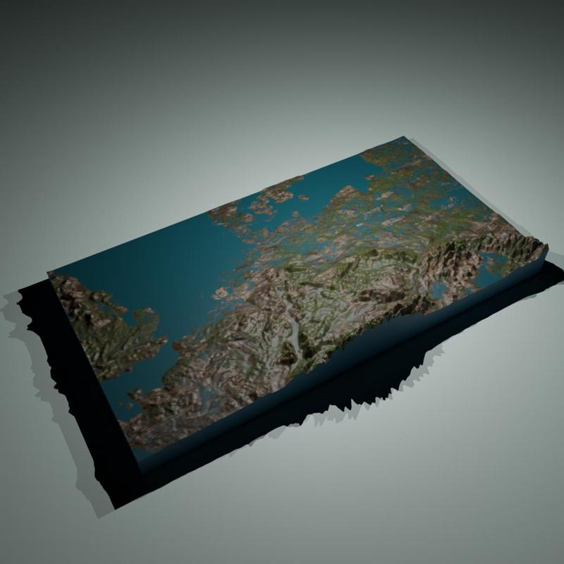 Germany and Northern Europe Map Topography 3D Printing