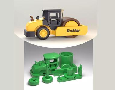 Lego-Style Movable Roller Construction Machine toy STL