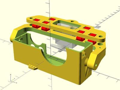 1-Axis Camera Gimbal for Canon IXUS 80IS (OpenSCAD, parametric)