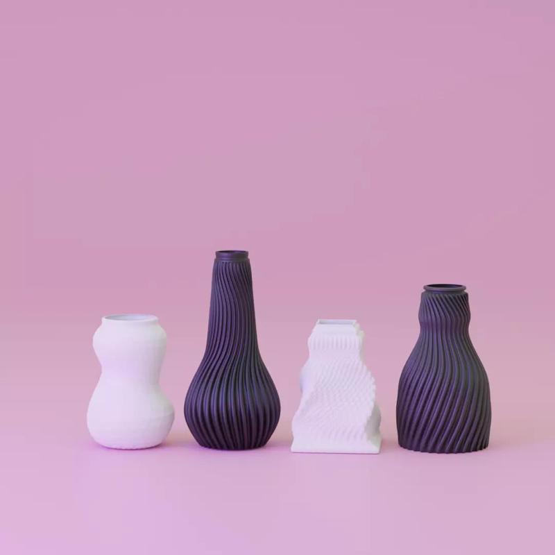 3D Printable minimalistic flower vase pack