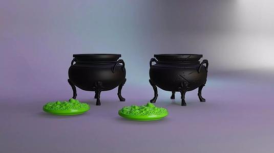 Miniature Witch Cauldron STL Halloween Dollhouse Potion