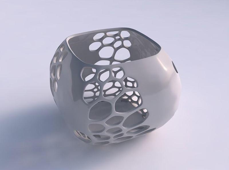 Bowl semi-quadratic with organic lattice and solid centers