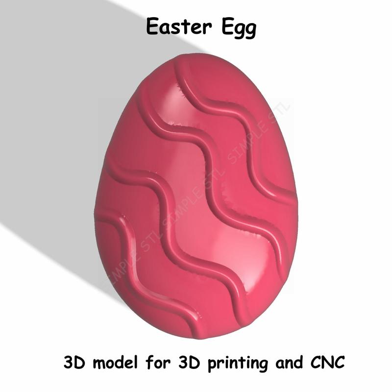 Egg with wavy lines Stl File