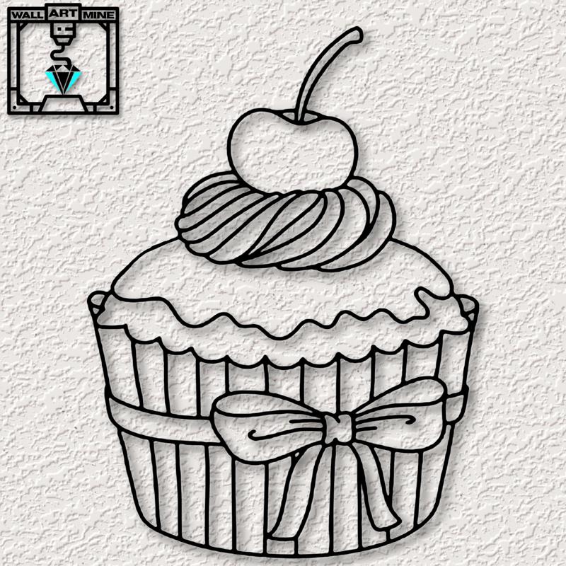 REALISTIC CUPCAKE WALL ART REALISTIC FOOD WALL DECOR 2D ART