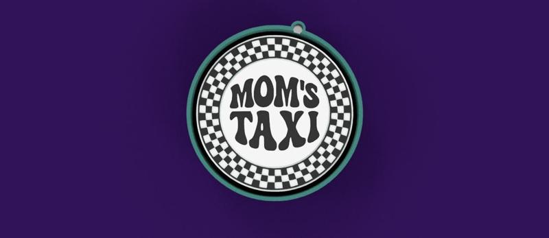 🚕🖤 Checkered Taxi Mom – Freshie Mold | Bold & Iconic