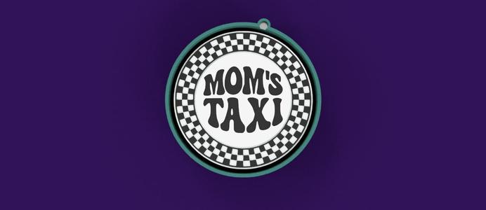 🚕🖤 Checkered Taxi Mom – Freshie Mold | Bold & Iconic