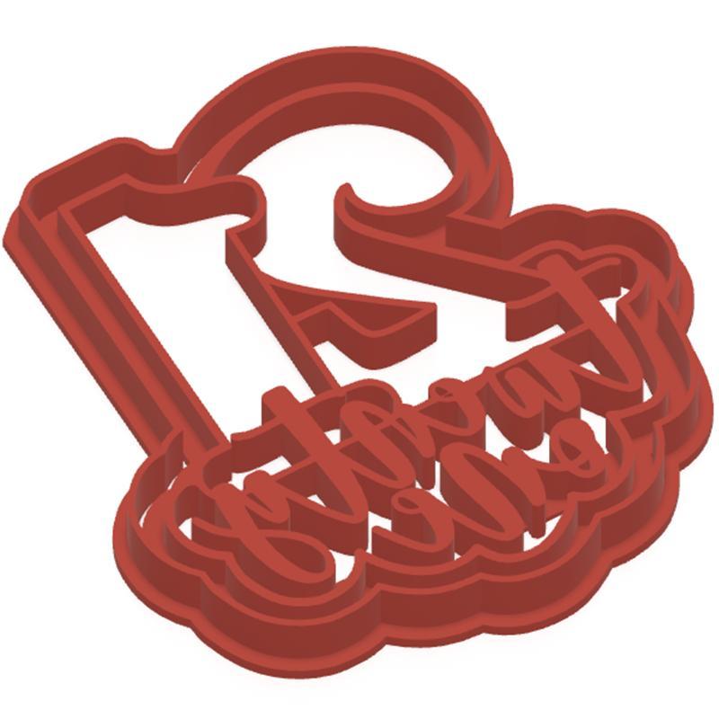 21st Birthday Cookie Cutter Stamp and Outline