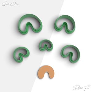 Organic Shape Clay Cutter, Basic Shape Polymer Clay Cutter, Earring Cutters, 2 Cutter Version, 5 Sizes Included, Digital STL File, No: 822
