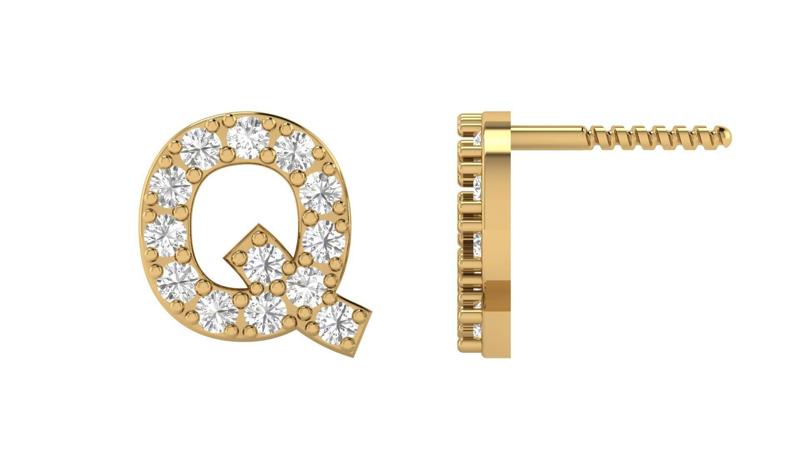 Q Letter Alphabets Studs Earrings