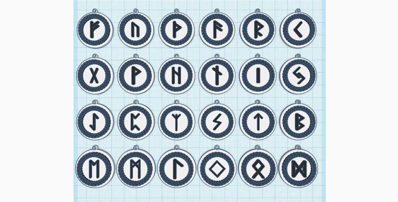 24 pack Viking Rune, the Elder Futhark Symbols Talisman Set, Norse Mythology, Scandinavian Jewelry Pendant, keychain