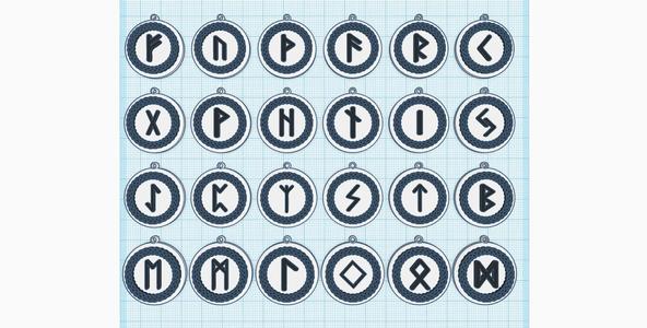 24 pack Viking Rune, the Elder Futhark Symbols Talisman Set, Norse Mythology, Scandinavian Jewelry Pendant, keychain