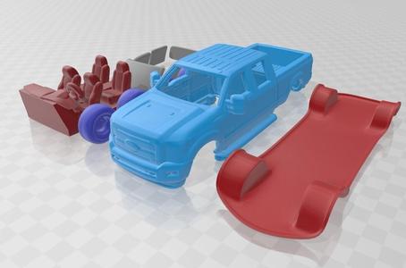 Ford Super Duty Crew Cab 2011 – STL Car/Truck Model with Separate Parts