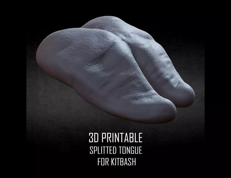3D PRINTABLE SPLITTED TONGUE FOR KITBASH