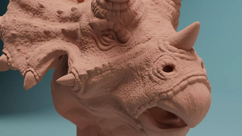 Triceratops Bust Highly Detailed 3D Model