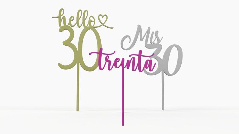 30 YEARS VARIERDAD CAKE TOPPER BIRTHDAY
