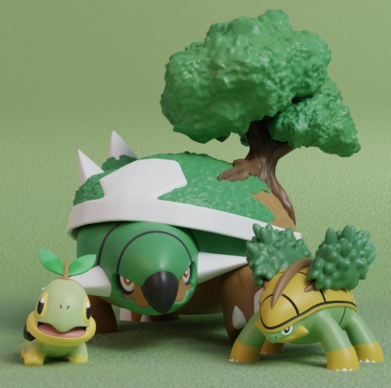 Pokemon - Turwig, Grotle and Torterra