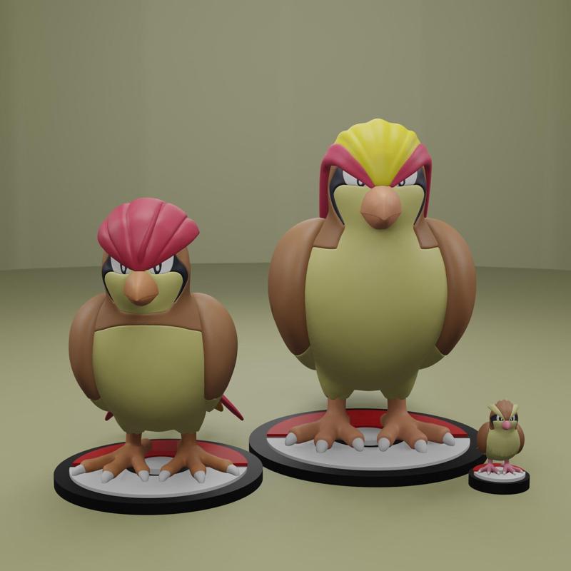Pokemon No. 016-018 Pidgey, Pidgeotto, Pidgeot