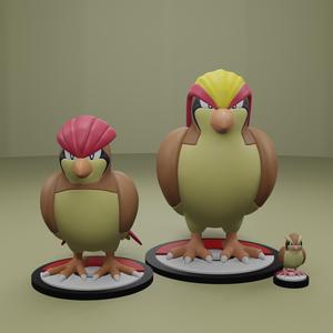 Pokemon No. 016-018 Pidgey, Pidgeotto, Pidgeot