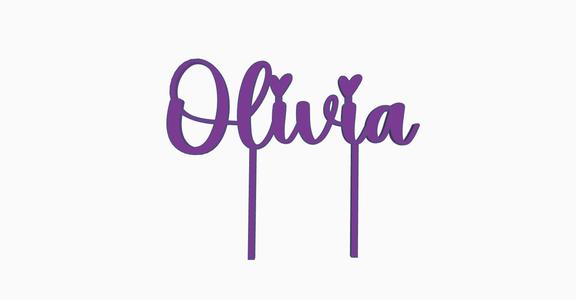 Olivia cake topper top + front