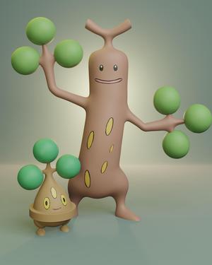 Pokemon - Bonsly and Sudowoodo
