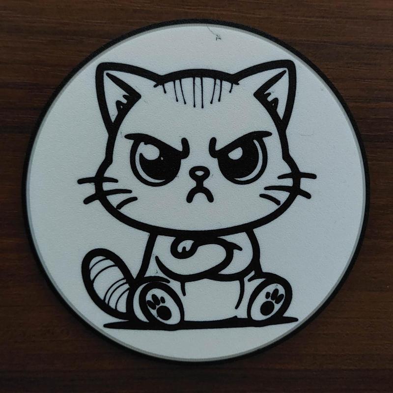 Angry cat coaster