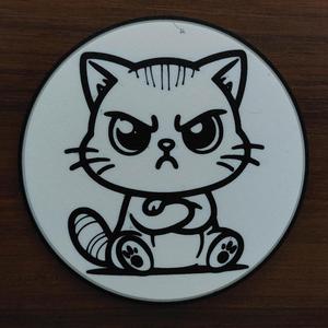 Angry cat coaster
