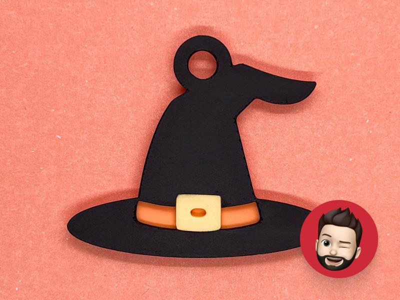 Halloween witch hat keychain