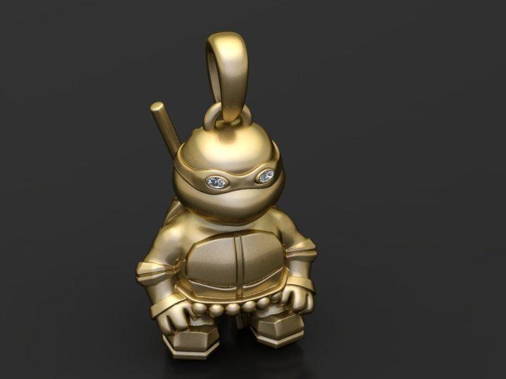 ninja turtle pendant 3D printable model