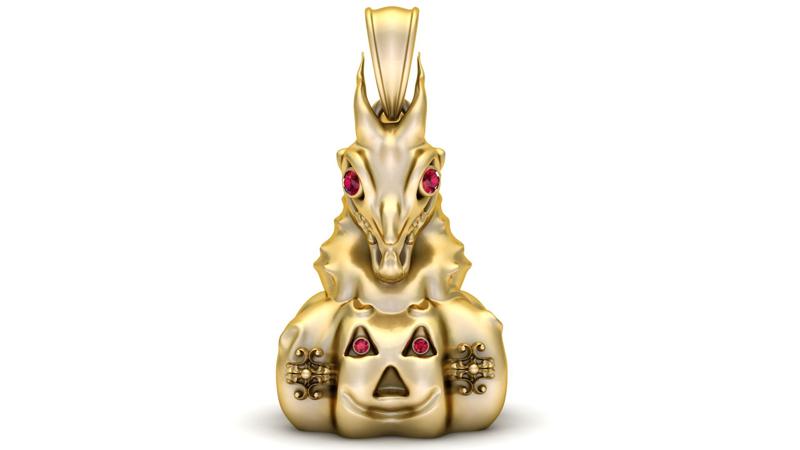 Golden Dragon with Golden Pumpkin