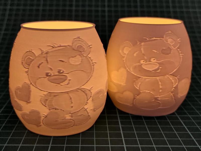 Tealight Valentine Teddy bear lamp