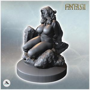Woman sitting on the floor with cape and Christmas hat (NSFW) (4) - Medieval Fantasy Magic Feudal Old Archaic Saga 28mm 15mm