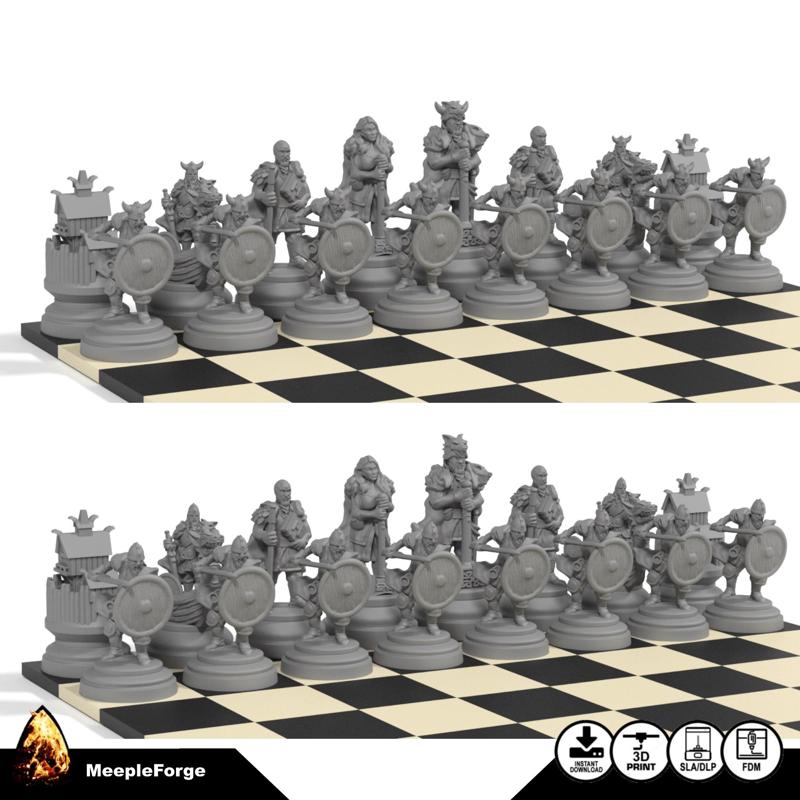 Viking Themed Chess Pieces
